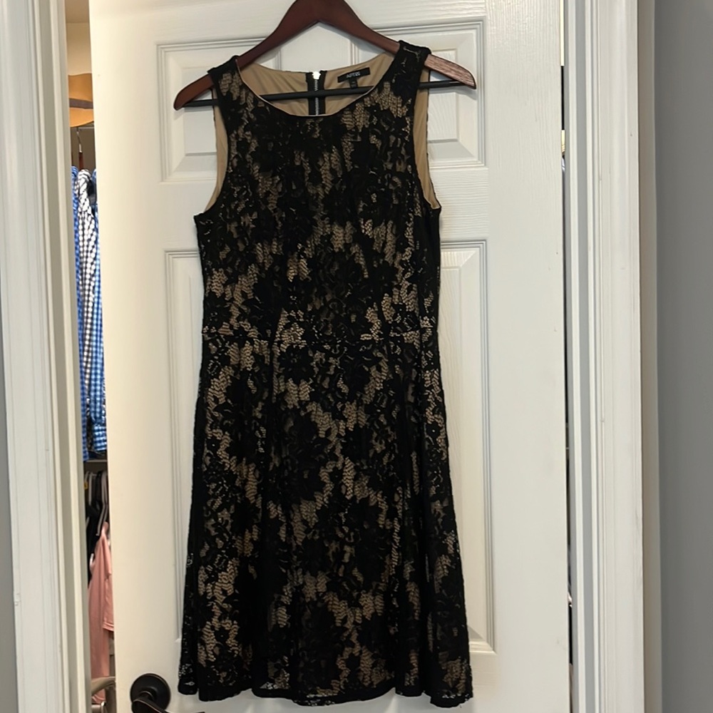 Black lace dress knee length